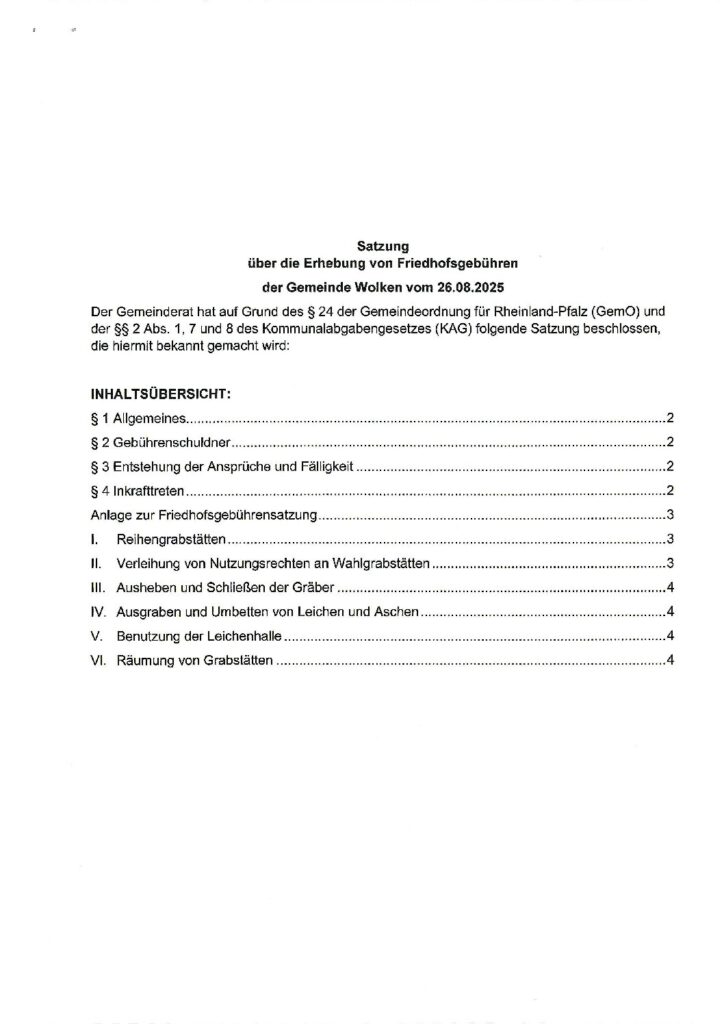 thumbnail of Friedhofsgebühren Satzung, 26.08.2025